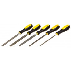 Набор STAYER 1681-15-H5 "PROFI" Напильники с двухкомпонентной рукояткой,плоский,полукруглый,трехгран,квадратный,круглый,№2,150мм 